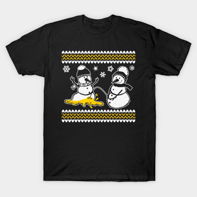 Pee Pee Snowman T-Shirt by Etopix